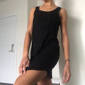 Pins and Needles/UO Black Slip Dress with lace (S)